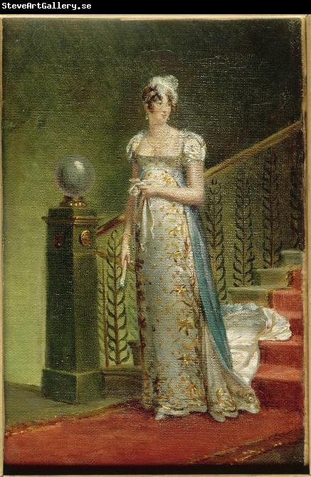 Francois Gerard Portrait of Caroline Murat descending the staircase of Elysee Palace